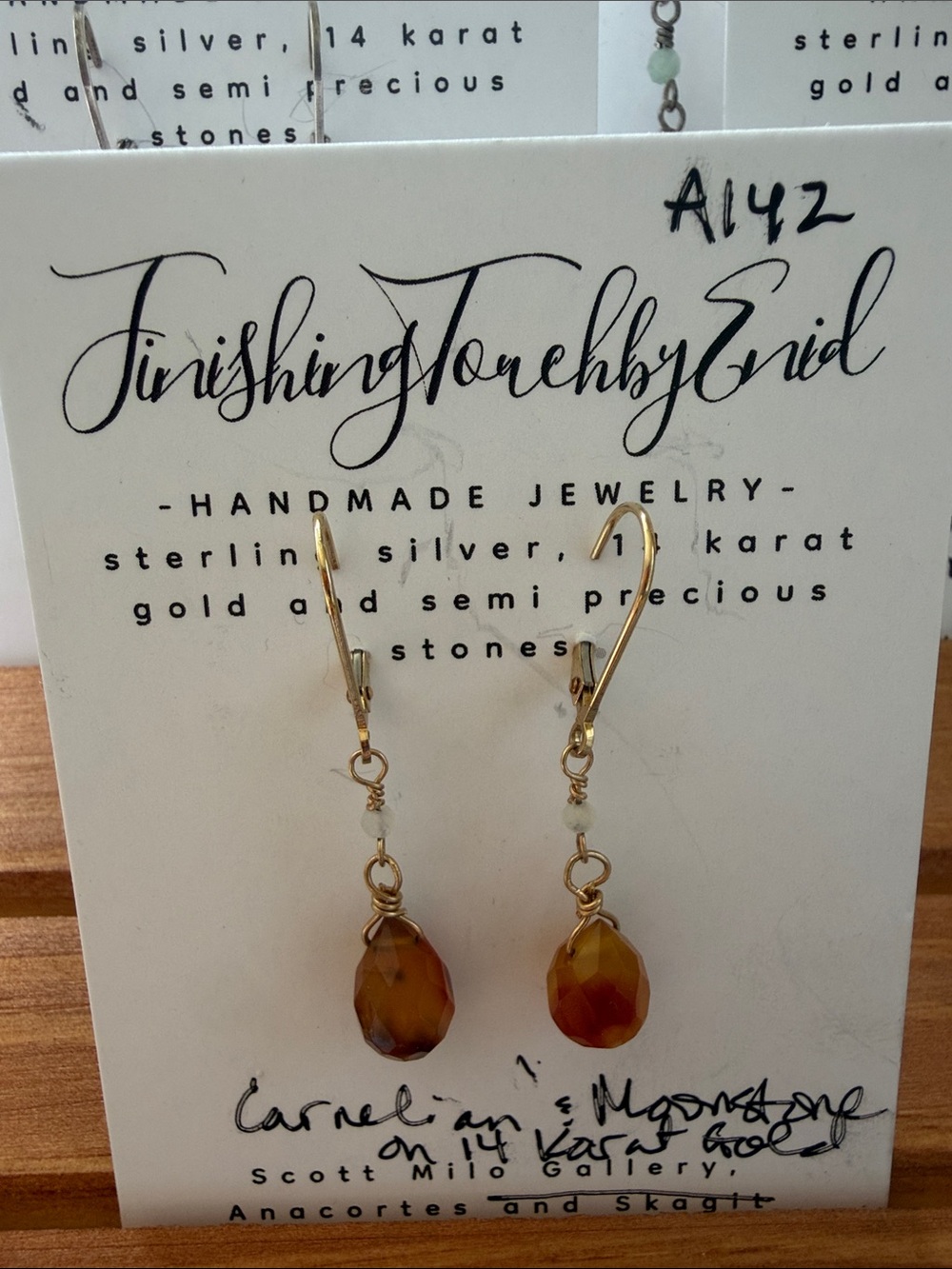Gold Drop Carnelian Earrings